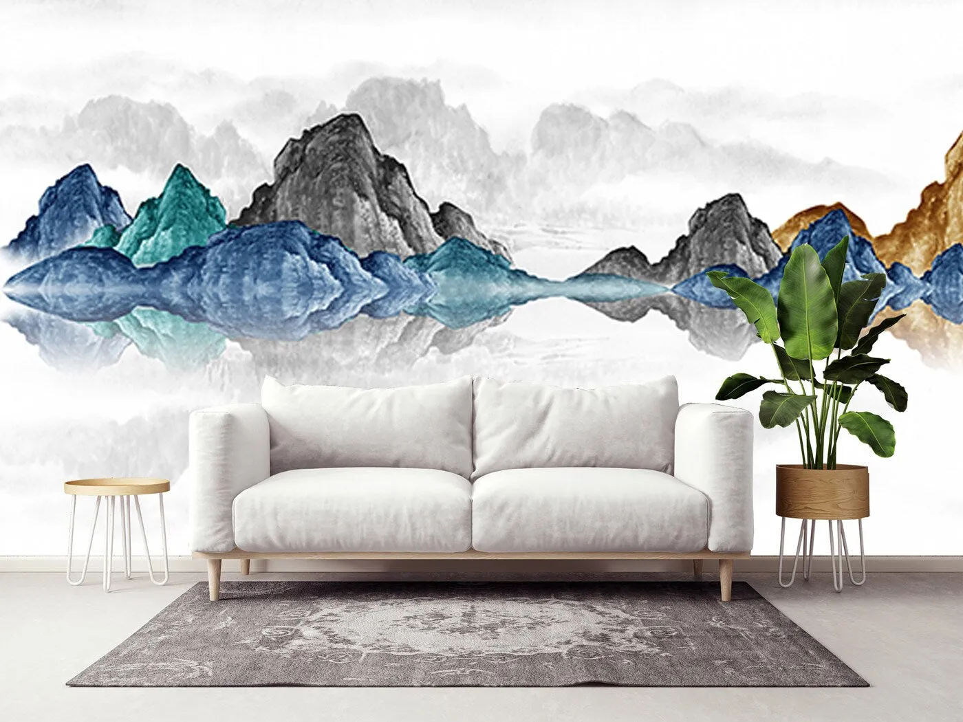 Blue ridge smoky mountains wallpaper Abstract wall decals & murals, Peel and stick, removable wallpaper for bedroom, living room