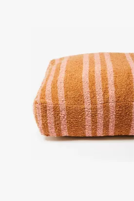 Boucle Trio Stripe Tan Pink Pouffe