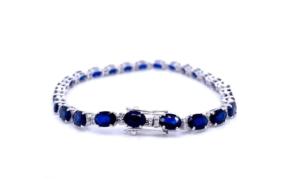 Bracelet 14kt White Gold Sapphire & Diamonds