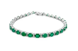 Bracelet 18kt White Gold Emeralds & Diamonds