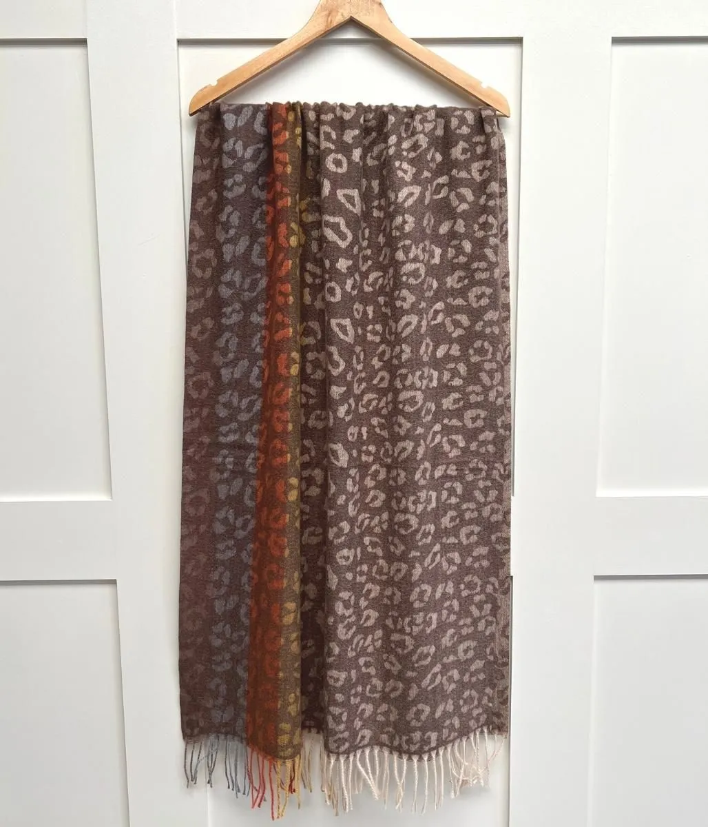 Brown Animal Print Soft Scarf