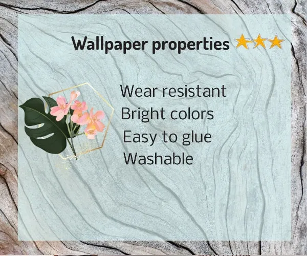 Brown floral wallpaper peel and stick wall mural, butterfly wallpaper, flower wall decals vinyl, canvas dark floral wallpaper