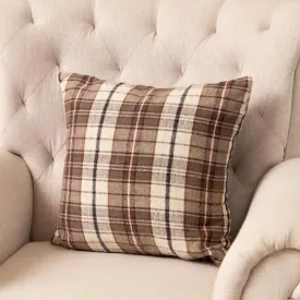 Brown Plaid Pillow