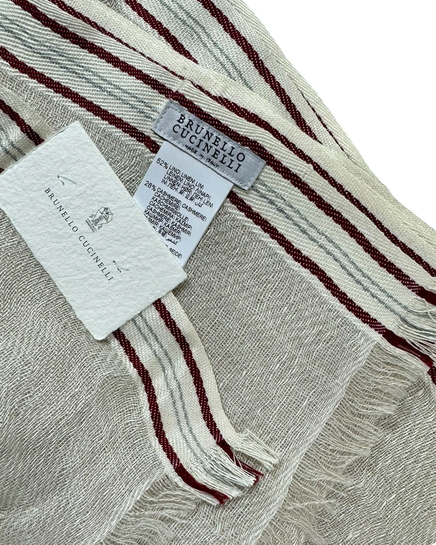 Sale! Beige Linen Cashmere Silk Mens Shawl from Brunello Cucinelli - 2024 Collection