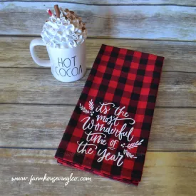 Buffalo Plaid It's The Most Wonderful Time of the Year Towel