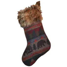 Cabin Bear Wool Stocking