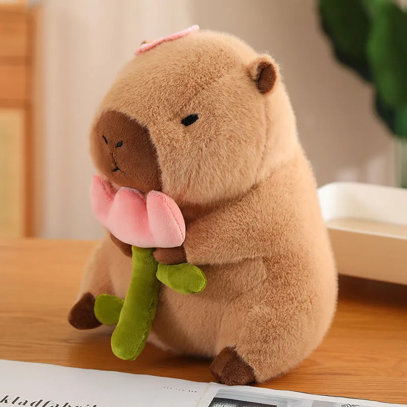 Capybara Drinking Boba Huggable Plushie