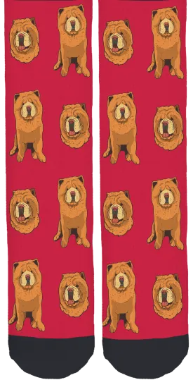 Chowder the Bear Dog Red Crew Socks