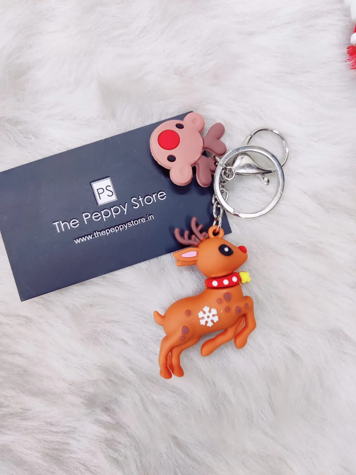 Christmas 3D Silicon Keychain With Bagcharm (Select From Drop Down Menu)