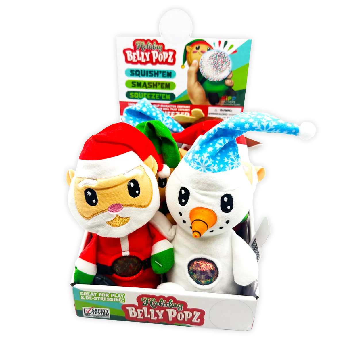 Christmas Belly Popz Plush Toy - 6 Pieces Per Display 24200