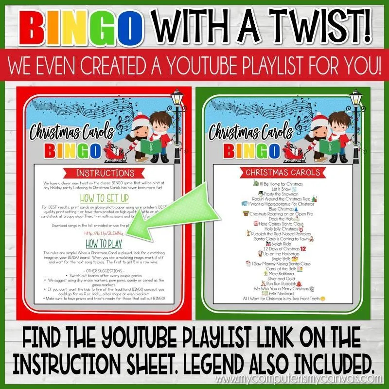 Christmas Carol BINGO Printables