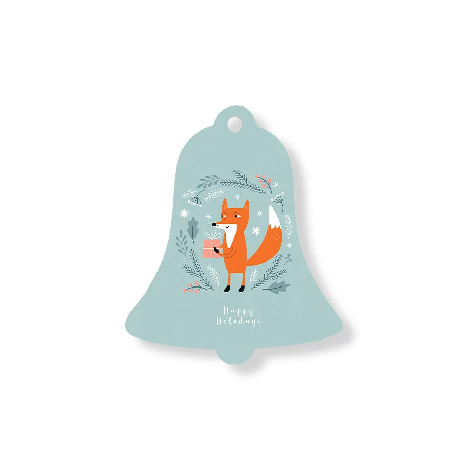 Christmas Decorations FOXY PRESENTS- Wooden Xmas Bell And Fridge Magnet