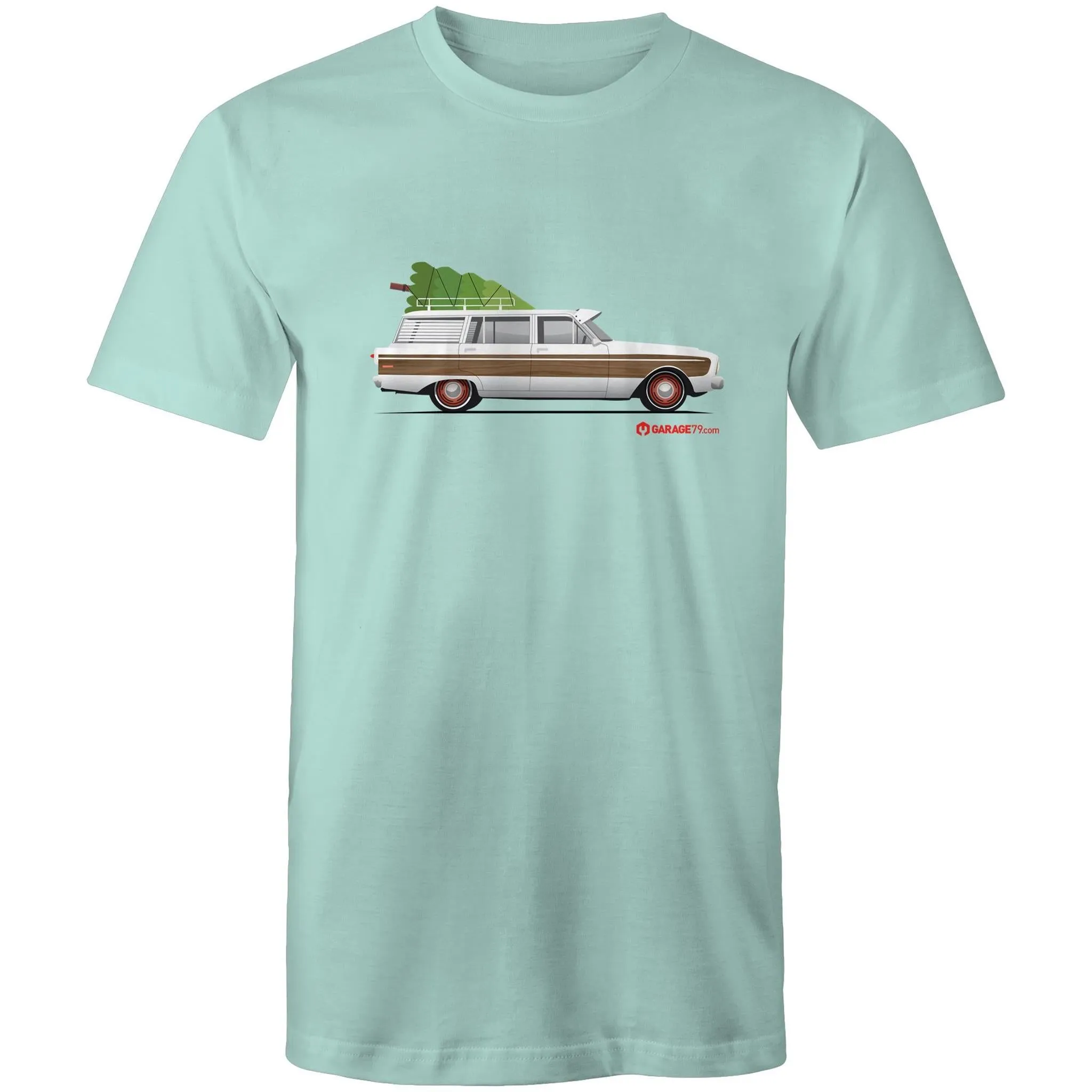 Christmas Falcon Surfing Wagon Tree - Mens T-Shirt