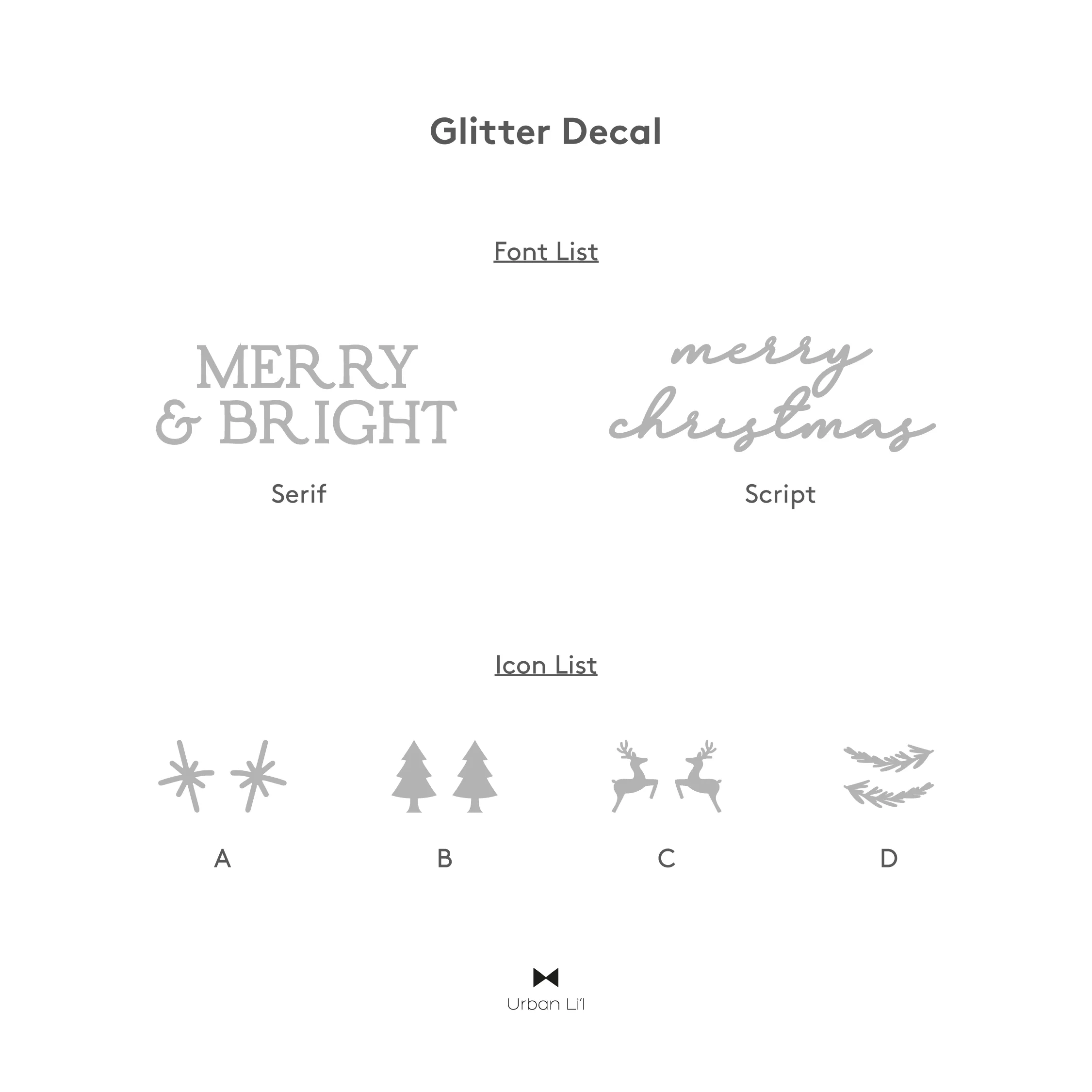 Christmas Greetings Glitter Removable Decal