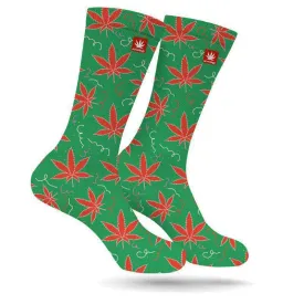 CHRISTMAS LEAVES MARIJUANA SOCKS