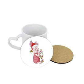 Christmas Piglet Circle Coaster