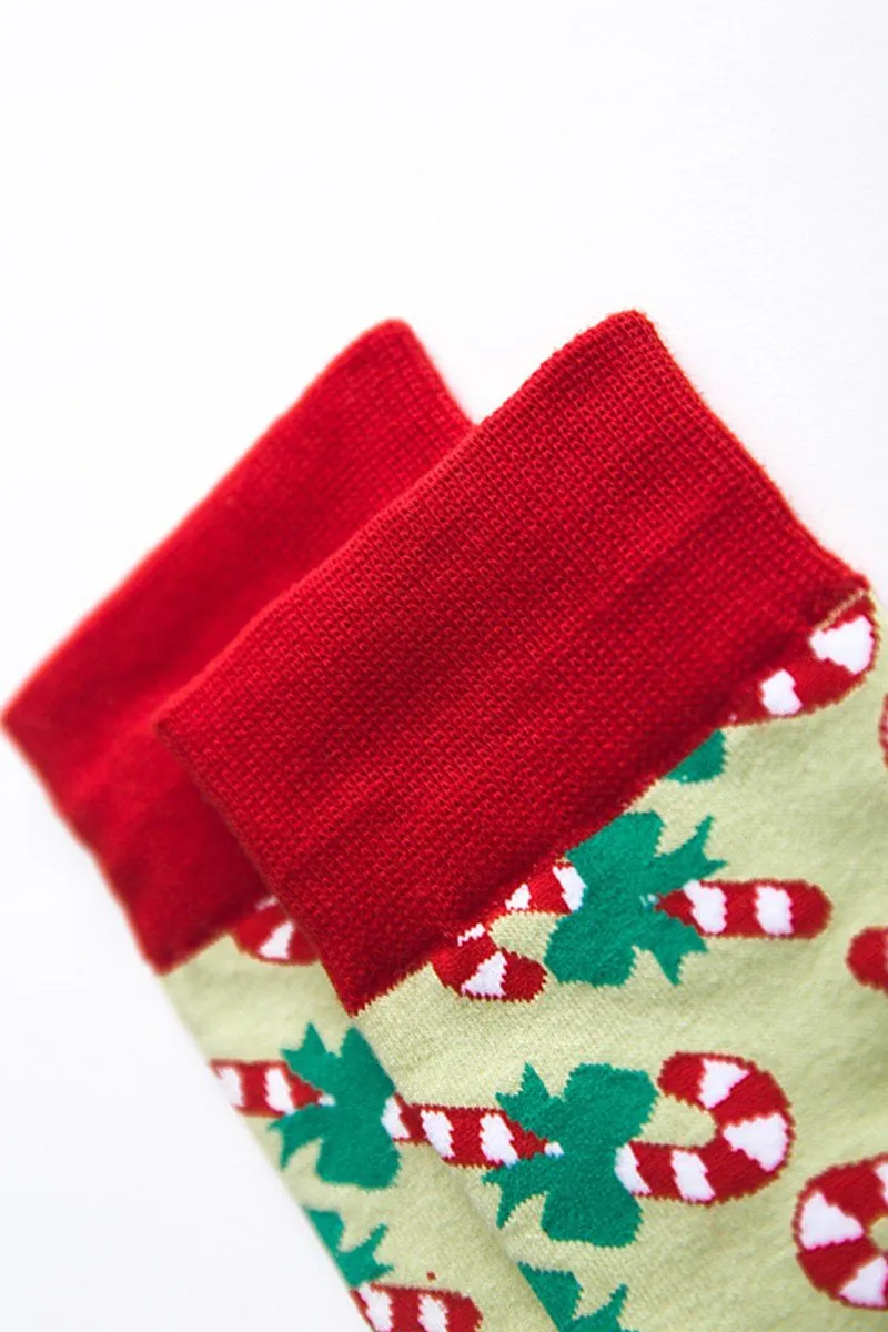 CHRISTMAS PRINTING ANKLE CREW SOCKS