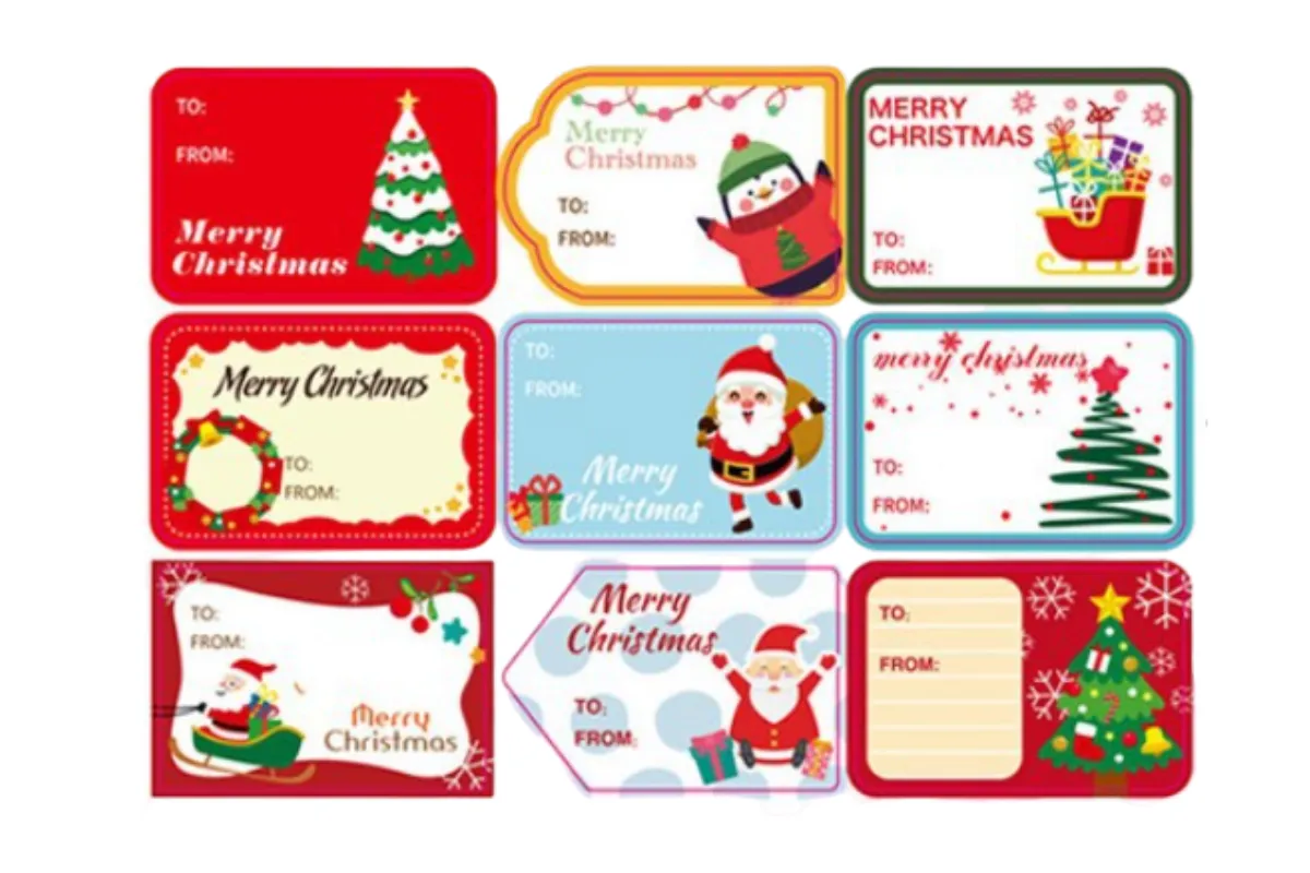 Christmas Theme Name Sticker