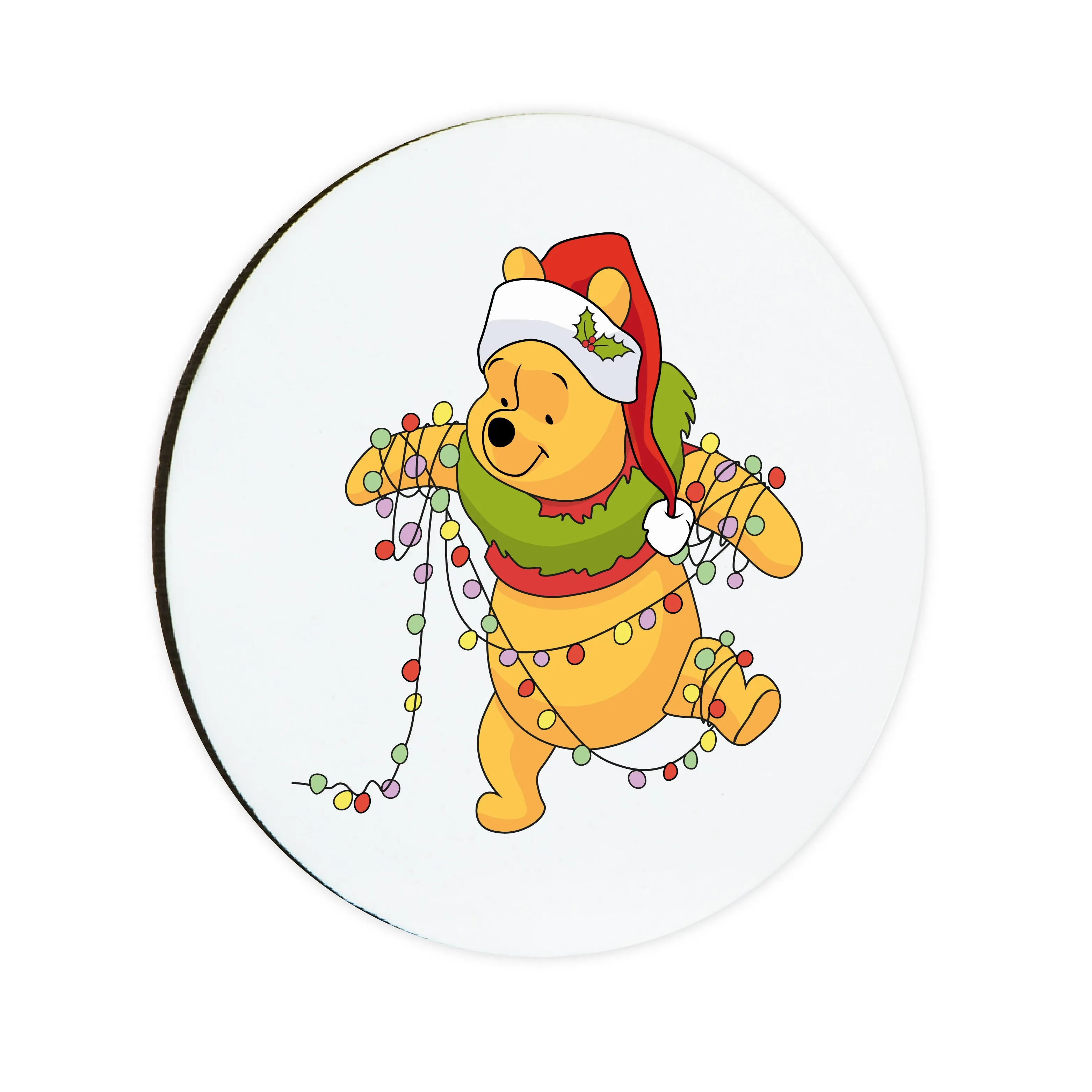 Christmas Winnie the Pooh Circle Coaster