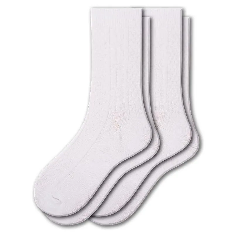 Classic Cable Knit Acrylic Crew Socks 2 pair pack