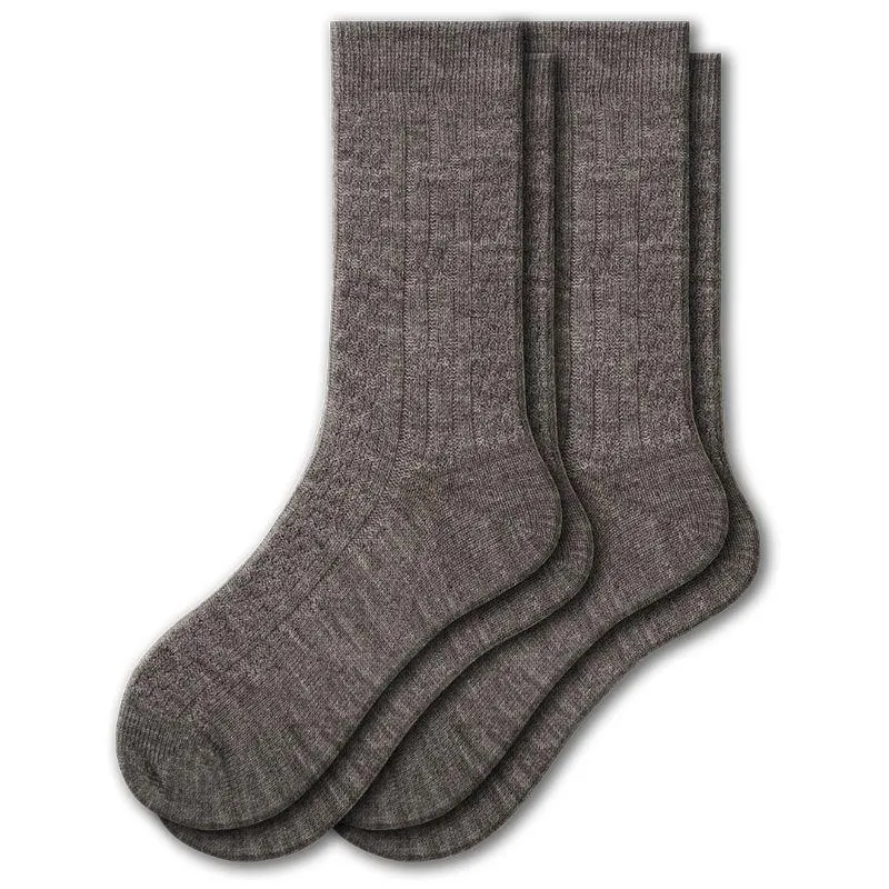 Classic Cable Knit Acrylic Crew Socks 2 pair pack