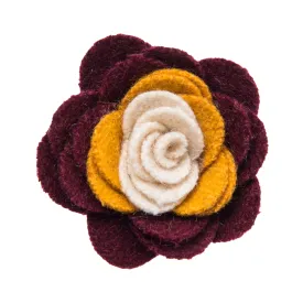 Concord Lapel Flower, Burgundy / Yellow / White