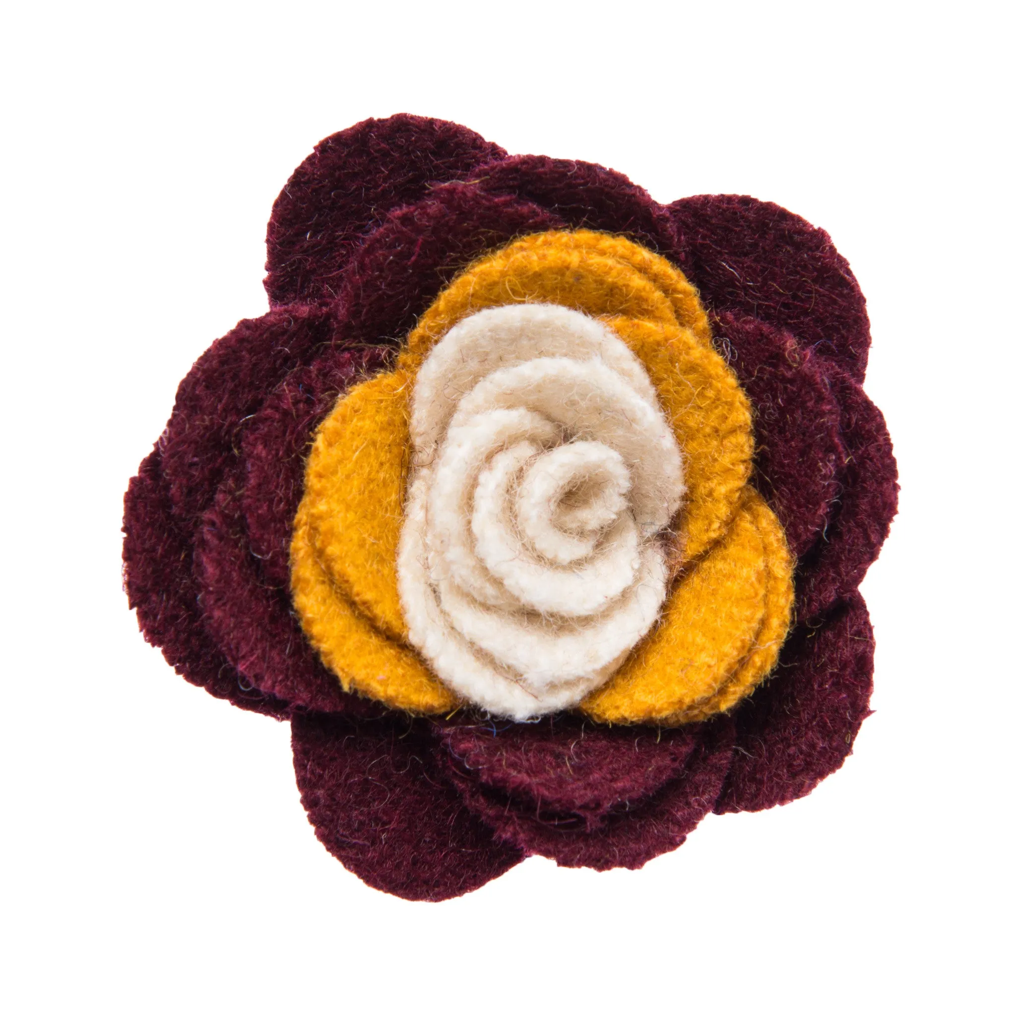 Concord Lapel Flower, Burgundy / Yellow / White