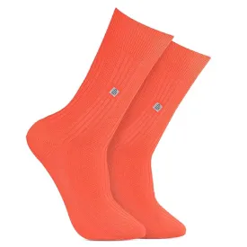 Cosmic Ribbed Formal Socks - Orange