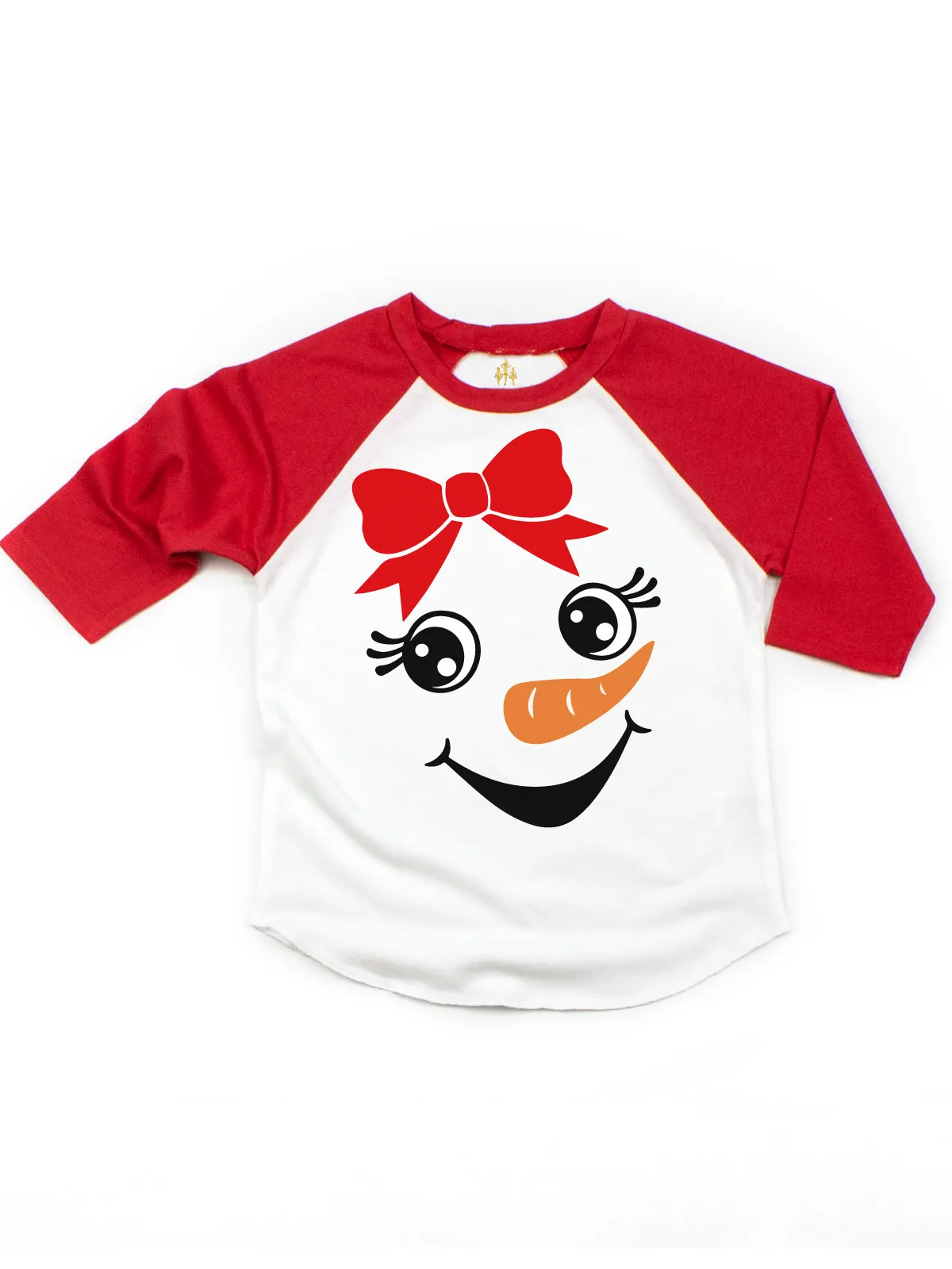 Cute Snowgirl Face Raglan Shirt