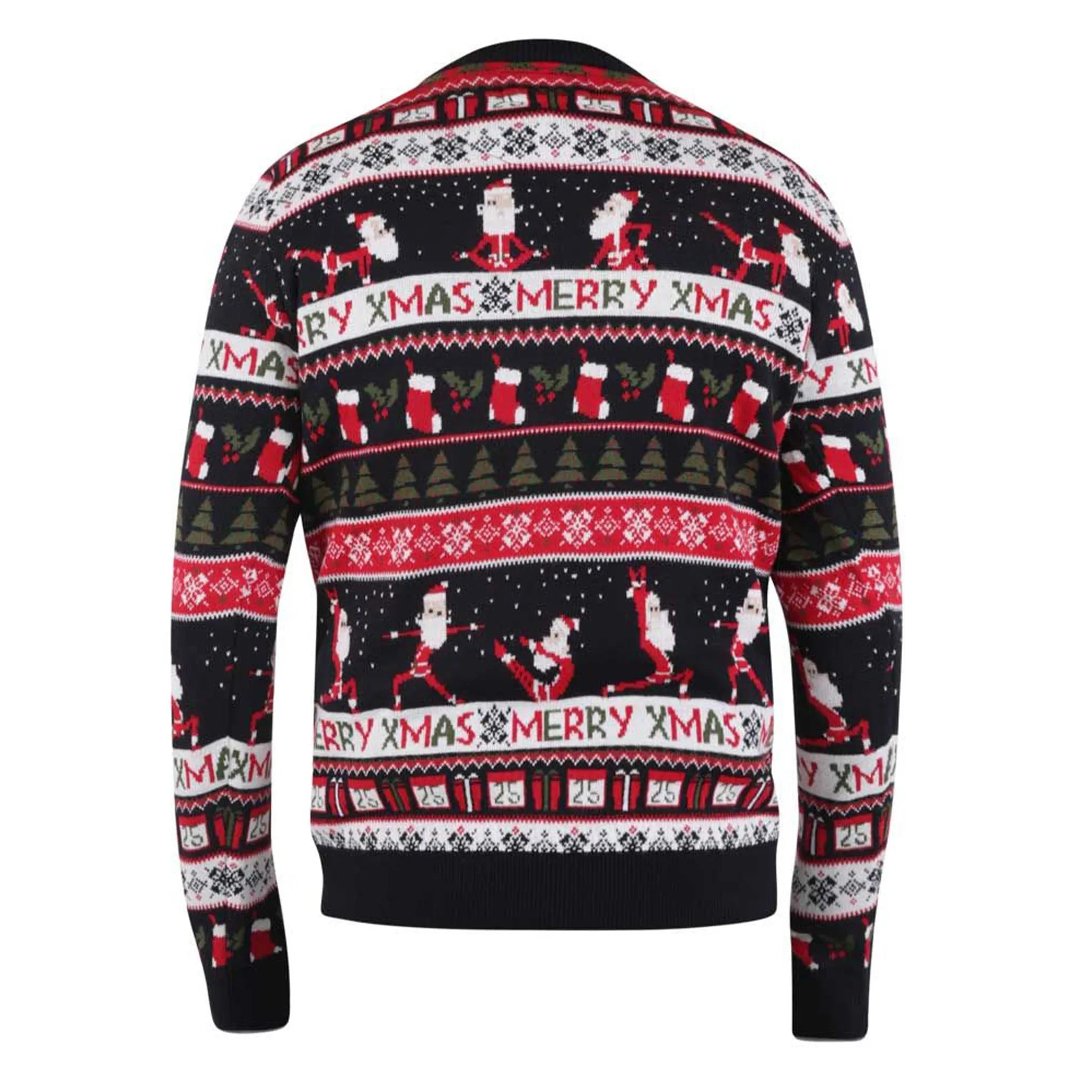 D555 Christmas Jumper - Eggnog Black/Red