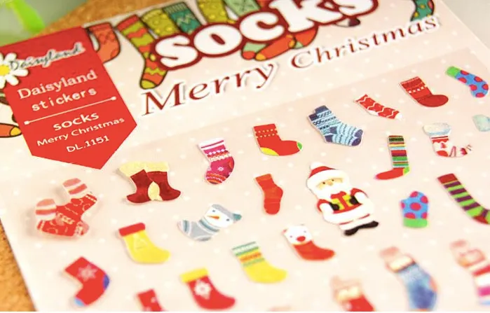 Daisyland Sticker: Merry Christmas Socks