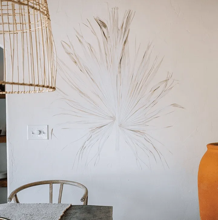 Dried Fan Palm Leaf Wall Decal