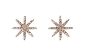 Earrings 18kt Gold Starburst & Diamonds