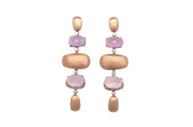 Earrings 18kt Rose Gold Amethyst and Diamonds