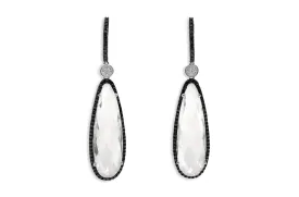 Earrings Clear Quartz & Black Diamonds