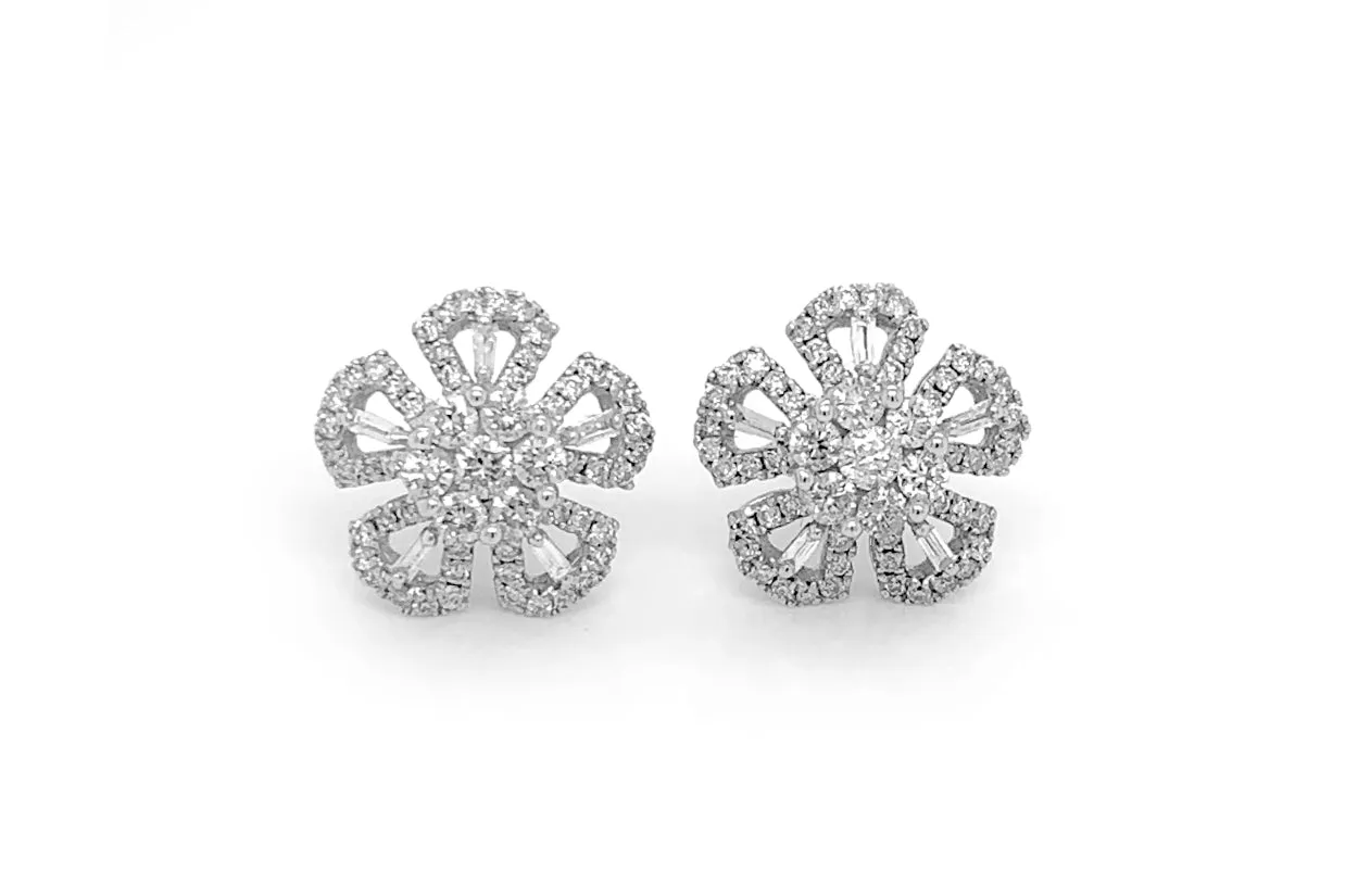 Earrings Flowers 18kt Gold & Diamonds