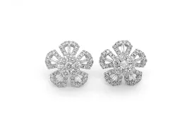 Earrings Flowers 18kt Gold & Diamonds