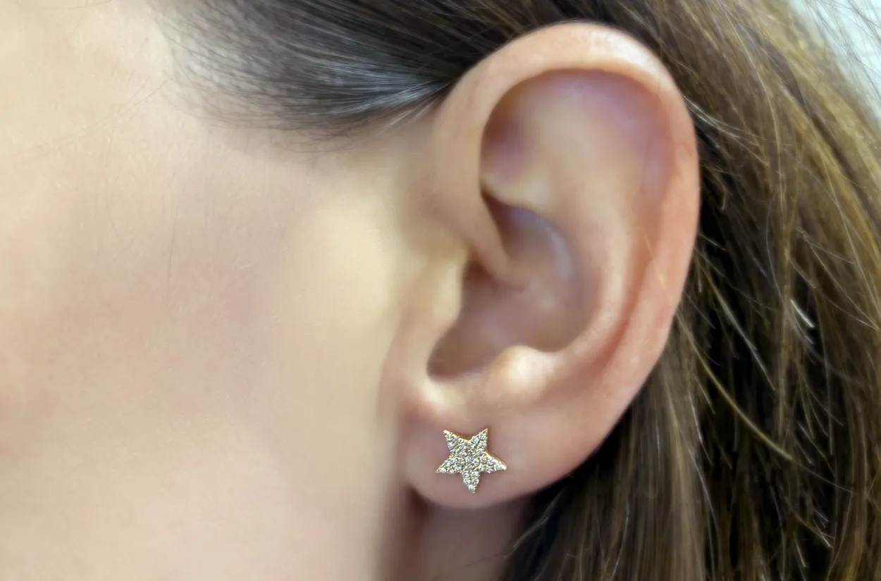 Earrings Star Gold & Diamonds