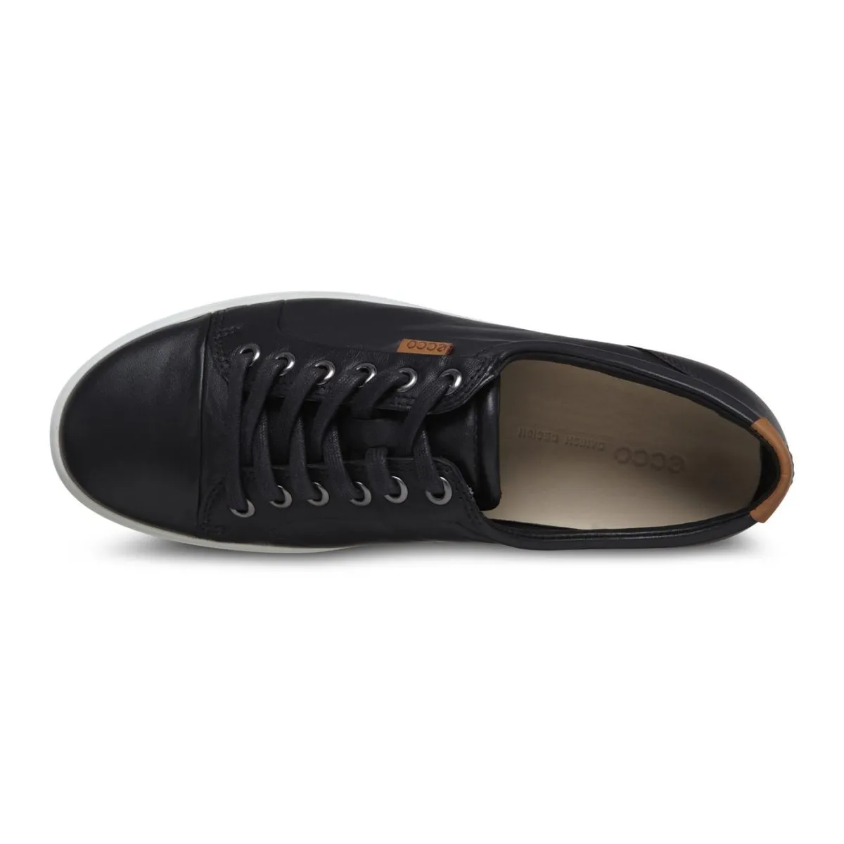 Black Leather ECCO Womens Soft 7 Sneaker - Style 430003