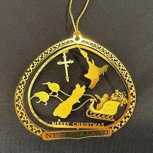 Elegant Gold New Zealand Christmas Ornament