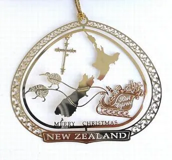 Elegant Gold New Zealand Christmas Ornament