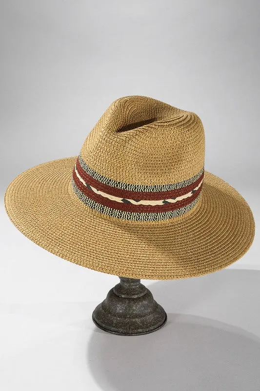 Ethnic Band Panama Hat