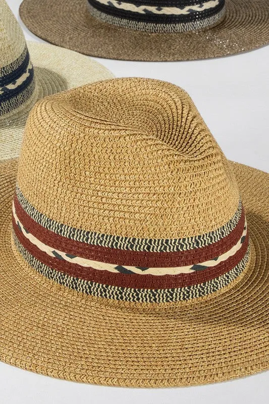 Ethnic Band Panama Hat