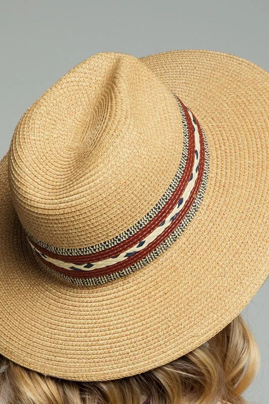 Ethnic Band Panama Hat