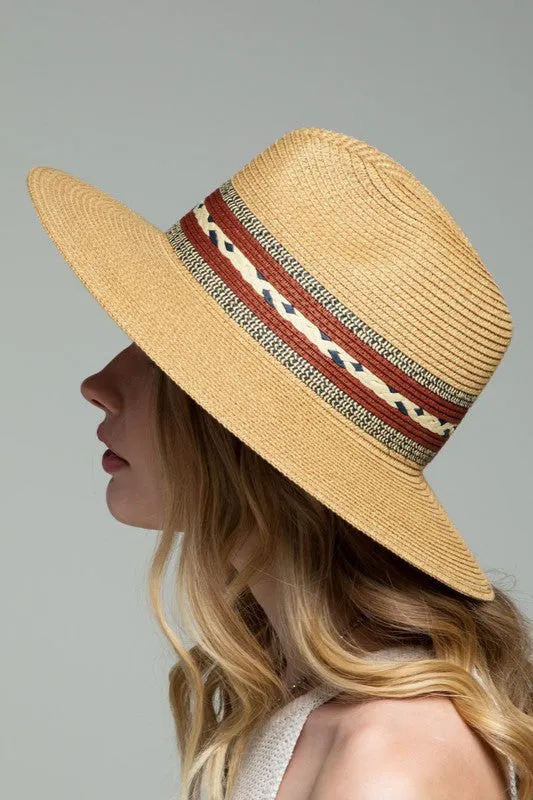 Ethnic Band Panama Hat