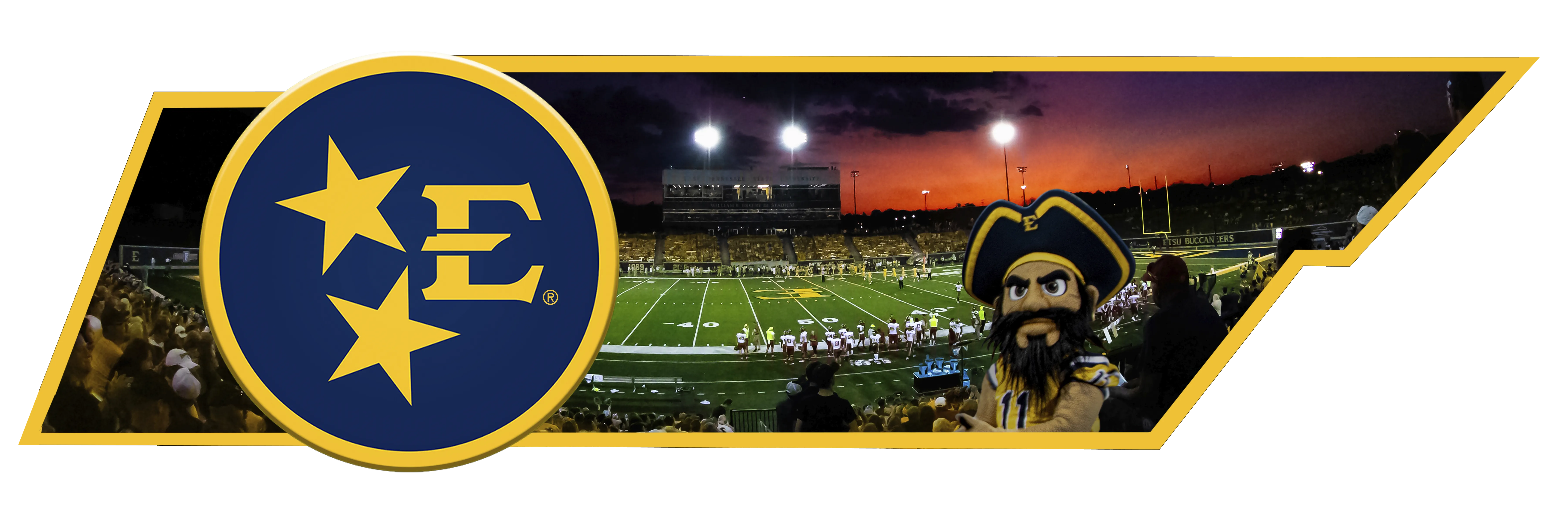 ETSU Bucs - State of ETSU Football Single Layer Dimensional Wall Art