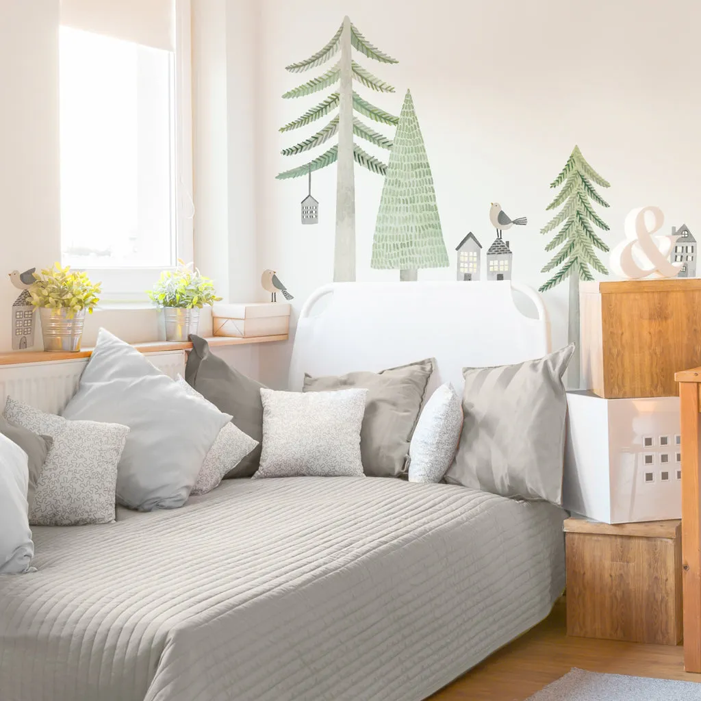 Evergreen Pine Forest Wall Decal Set - Regular