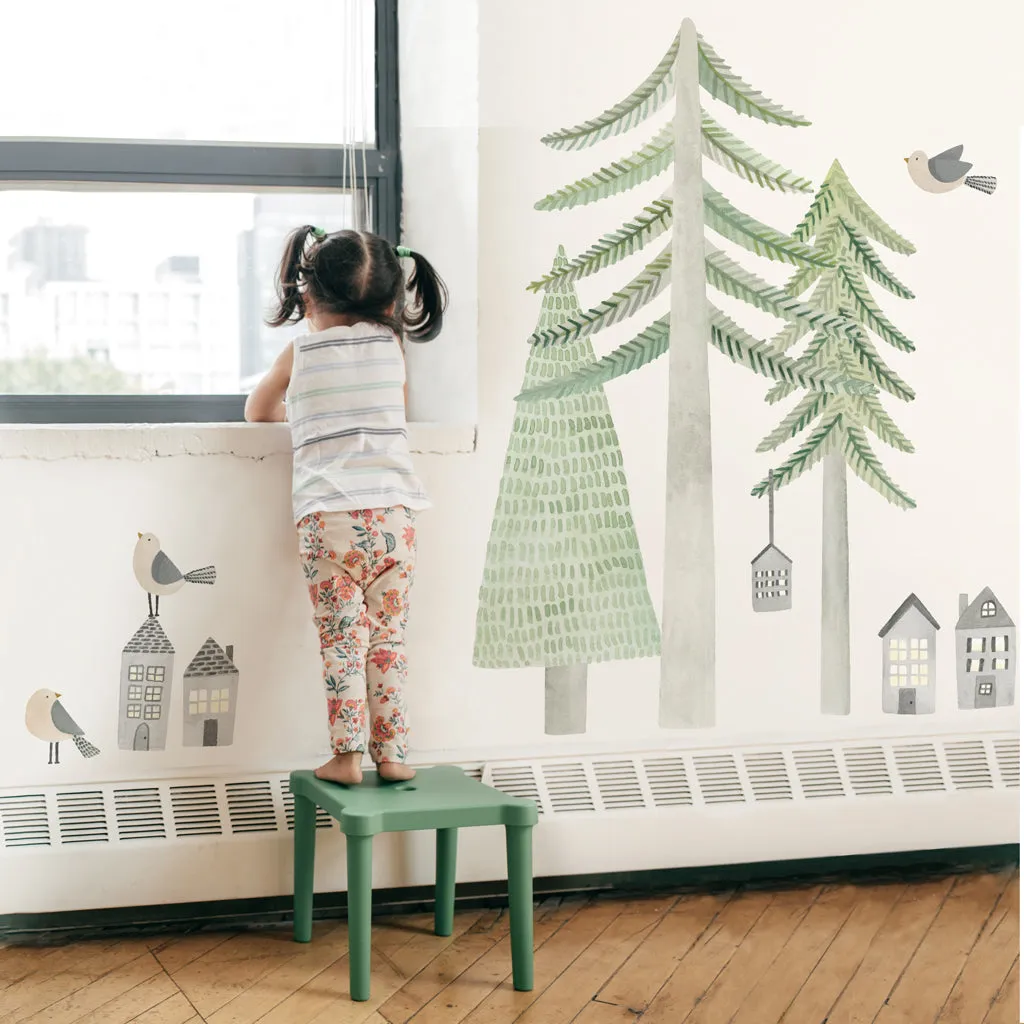 Evergreen Pine Forest Wall Decal Set - Regular