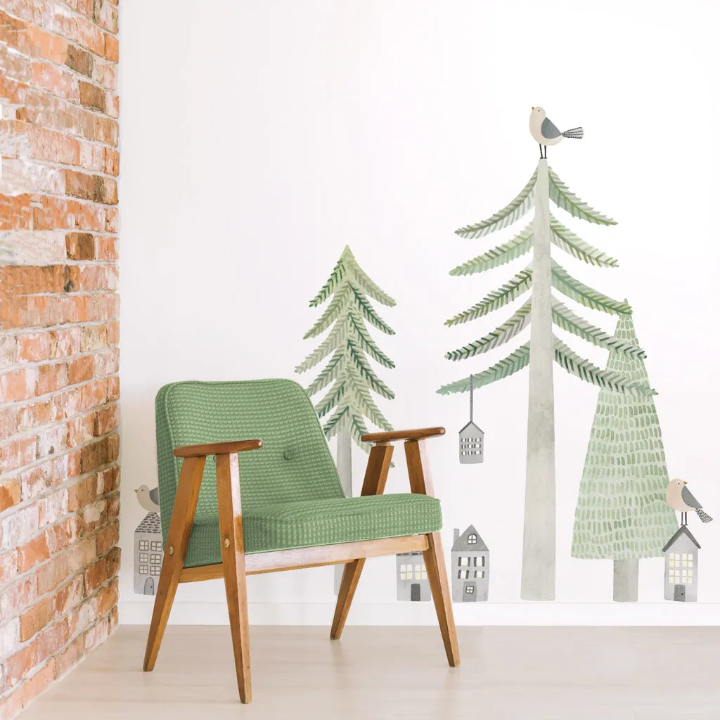 Evergreen Pine Forest Wall Decal Set - Regular