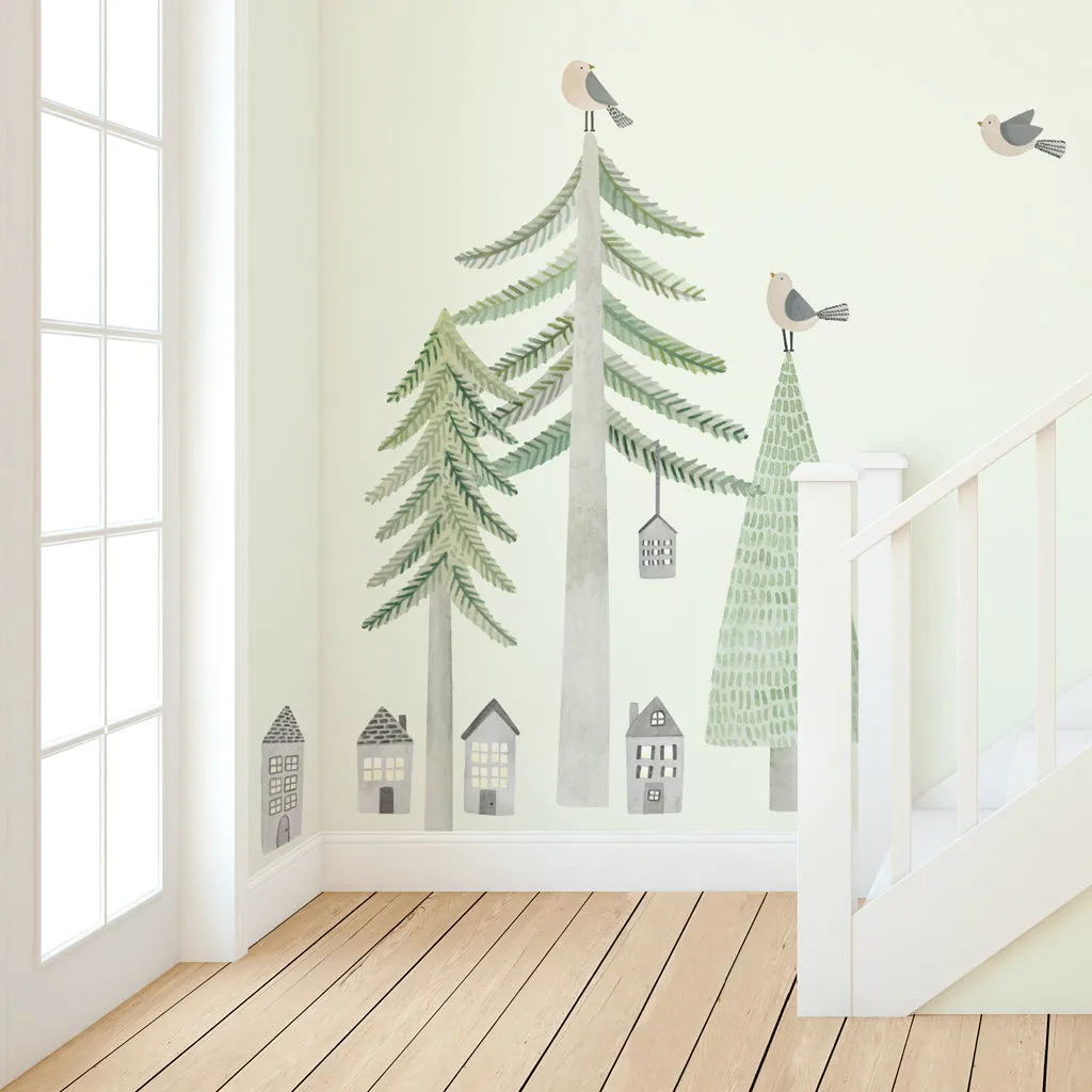 Evergreen Pine Forest Wall Decal Set - Regular